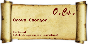 Orova Csongor névjegykártya